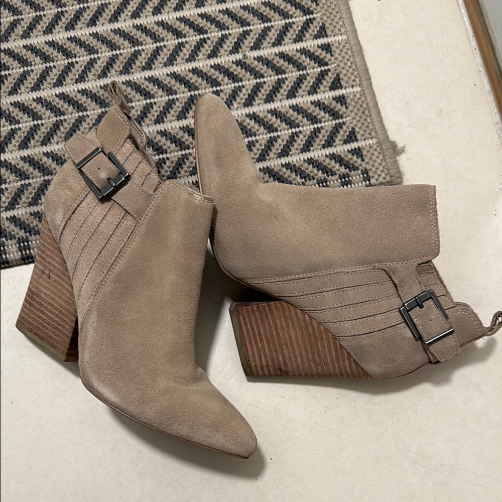 Guess Tan Suede Ankle Booties
